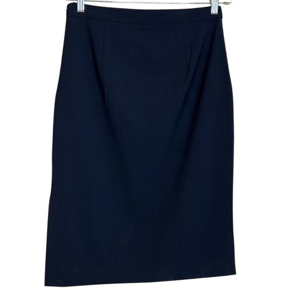 Banana Republic Womens Wool Blend Career Skirt Size 6 Black Knee Length Side Zip - Picture 5 of 8